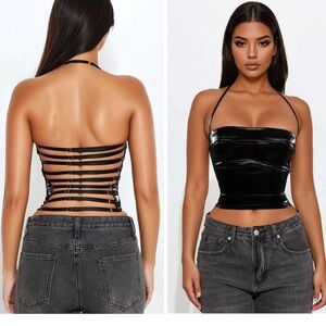 Fashion Nova Black Strappy Top